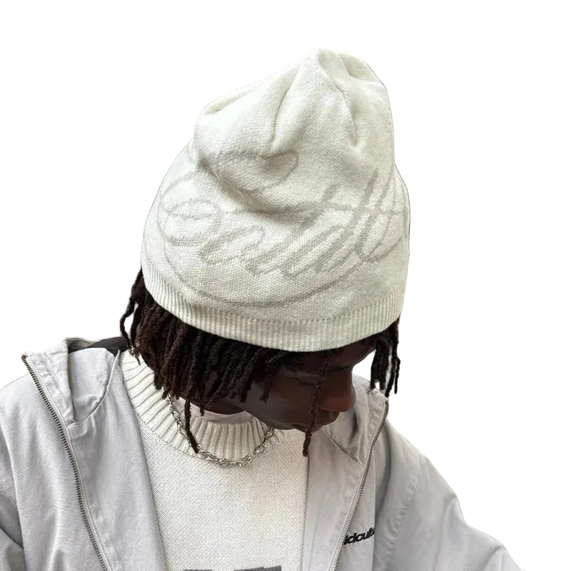 Stay Cozy and Stylish with Our Warm Jacquard Letter Knitted Beanie - Perfect for Men and Women This Winter!