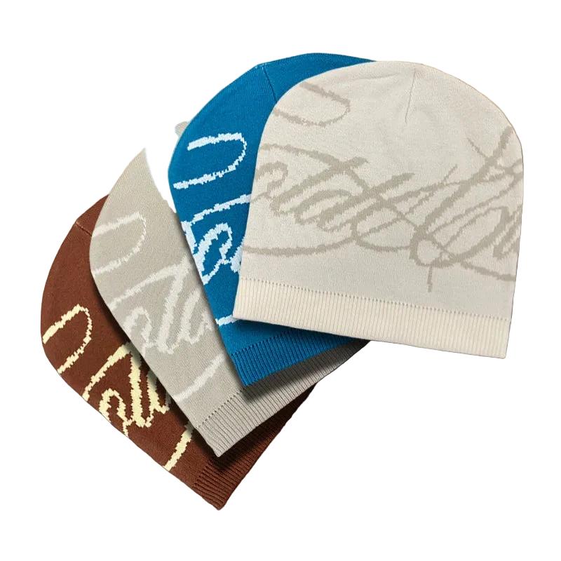 Stay Cozy and Stylish with Our Warm Jacquard Letter Knitted Beanie - Perfect for Men and Women This Winter!